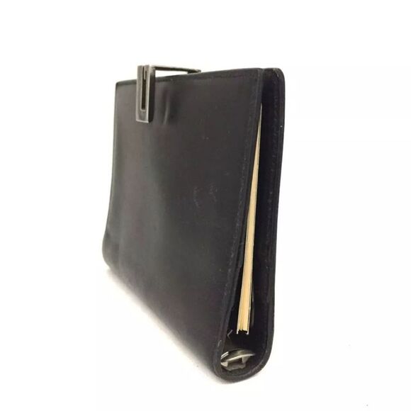 Authentic GUCCI G Logo Black Leather Agenda Notebook Cover/6X1318 - Picture 3 of 8